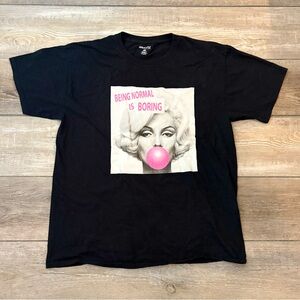 Streetwear Graphic Tee Pink Bubble “Being Normal Is Boring” L